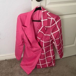 Work dress half design half solid